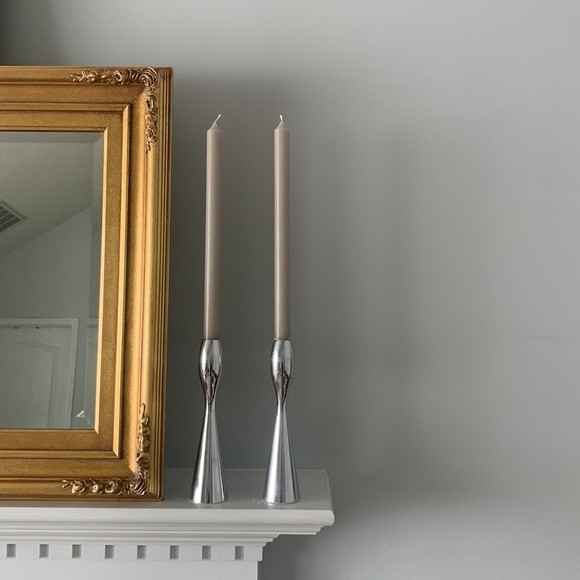 Nambe studio 1994 set of two Candle Sticks #26 vintage MCM modern metal - Picture 2 of 6